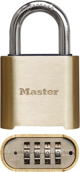 Master Lock 975 Combination Lock: Brass, 3" High, 2" Wide 