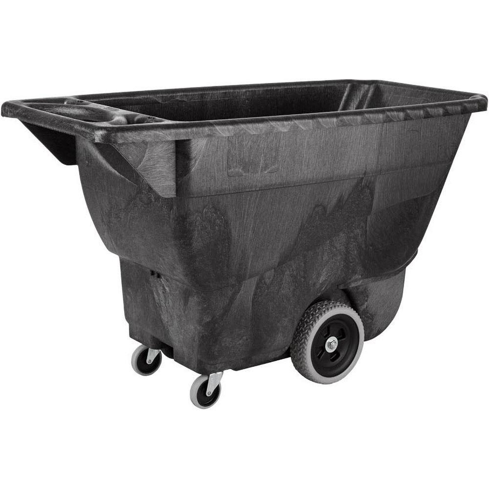 Tilt Dump Truck/Trash Cart/Garbage Collection/Recycling, 450 lbs 1/2 Cubic Yard Heavy Load Capacity with Wheels, Black - For Office/Warehouse/Facility Management