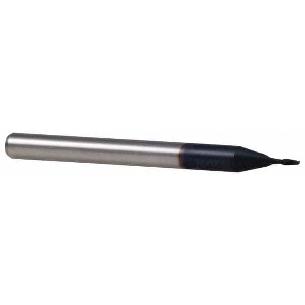 Accupro 6500435 Ball End Mill: 0.019" Dia, 0.057" LOC, 2 Flute, Solid Carbide 