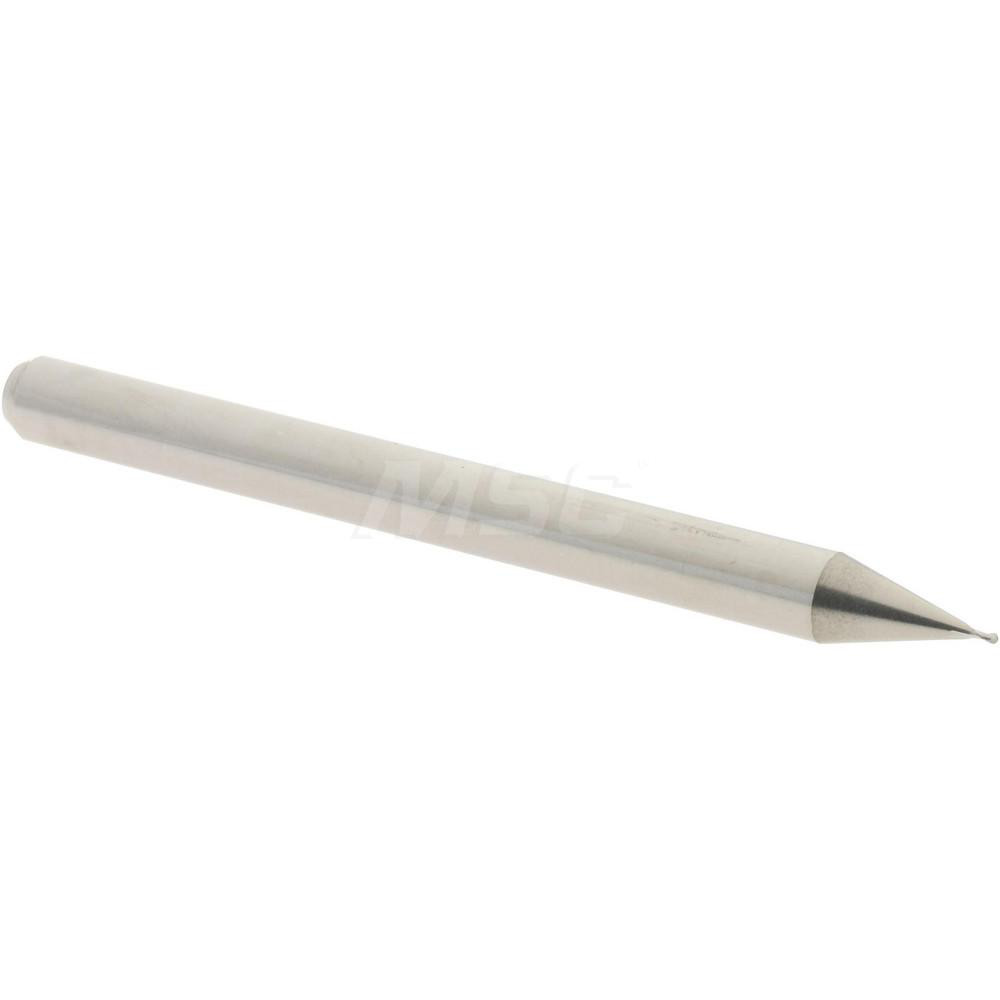 12465429 Ball End Mill: 0.016" Dia, 0.024" LOC, 2 Flute, Solid Carbide  