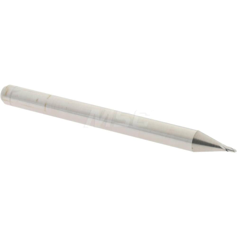 Ball End Mill: 0.027" Dia, 0.04" LOC, 2 Flute, Solid Carbide