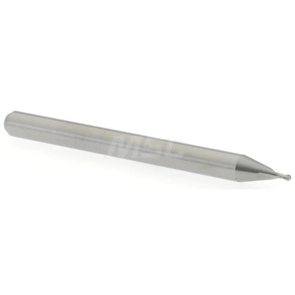 Ball End Mill: 0.0290" Dia, 0.0430" LOC, 2 Flute, Solid Carbide