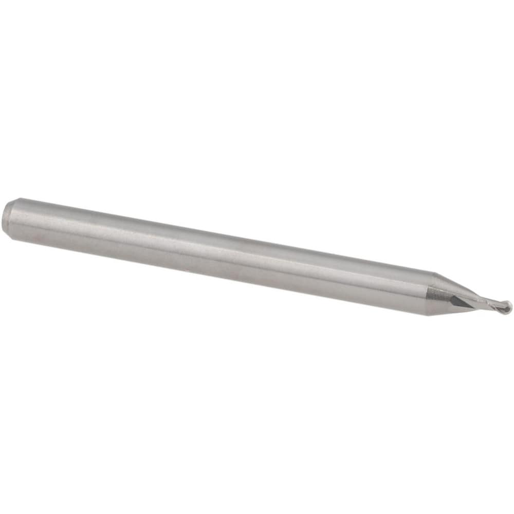 Ball End Mill: 0.0450" Dia, 0.0680" LOC, 2 Flute, Solid Carbide