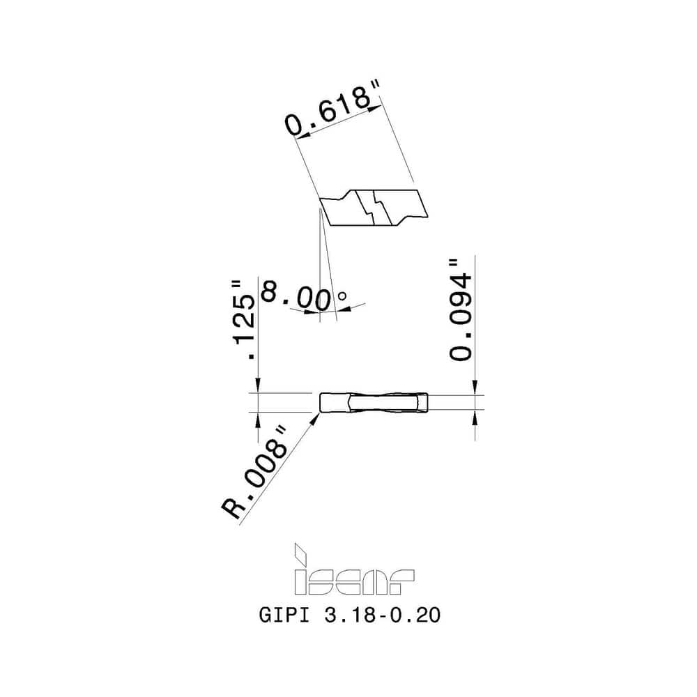 Iscar - GIPI3.180.20 IC830 Carbide Grooving Insert - 52475076 - MSC