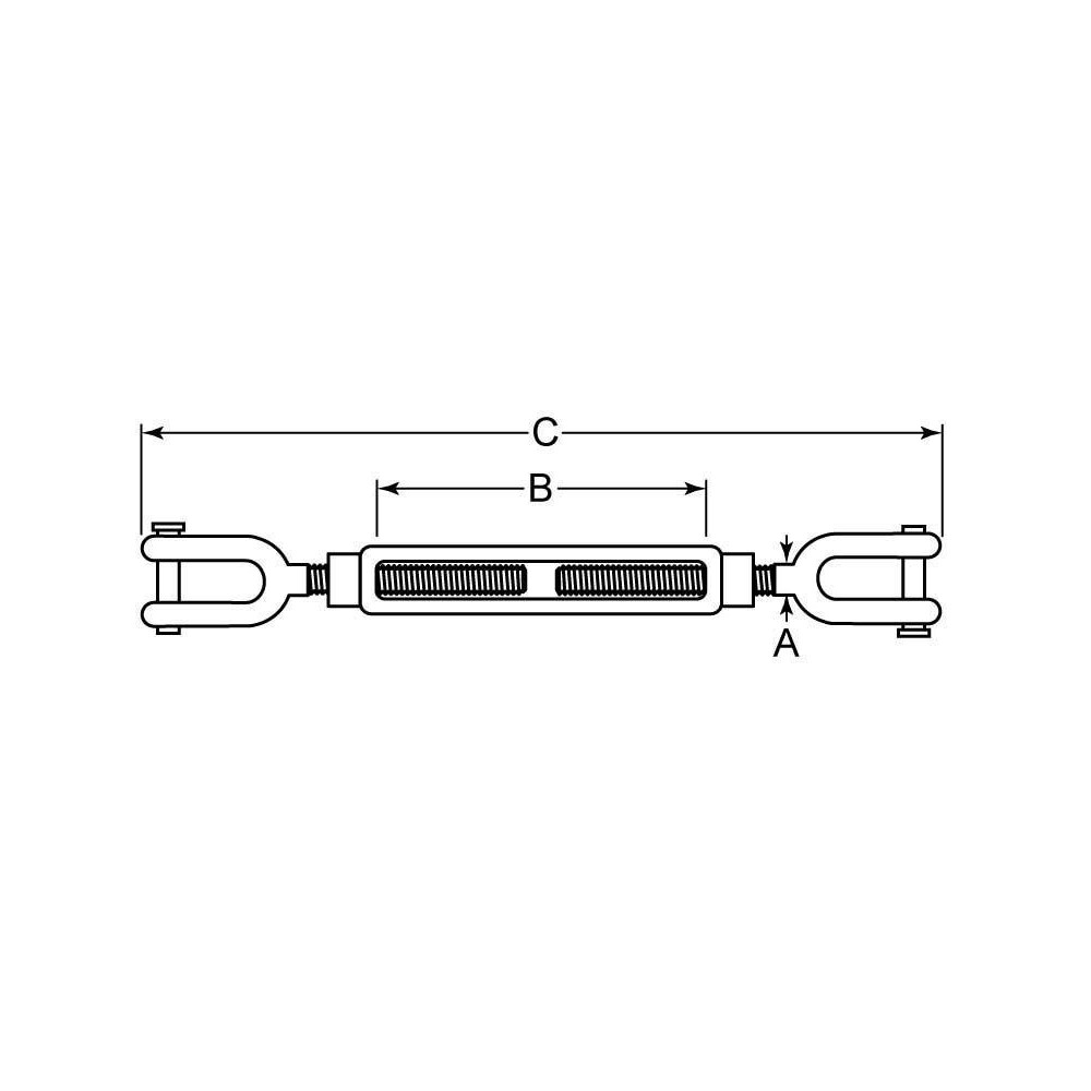 All Thread Turnbuckle Different Thread Aztec - Turnbuckles: Turnbuckle Type: Jaw & Jaw; Thread Size: 3/4-10 ...