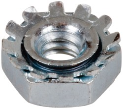Value Collection 525038PS M6x1, Zinc Plated, Steel K-Lock Hex Nut with External Tooth Lock Washer Image