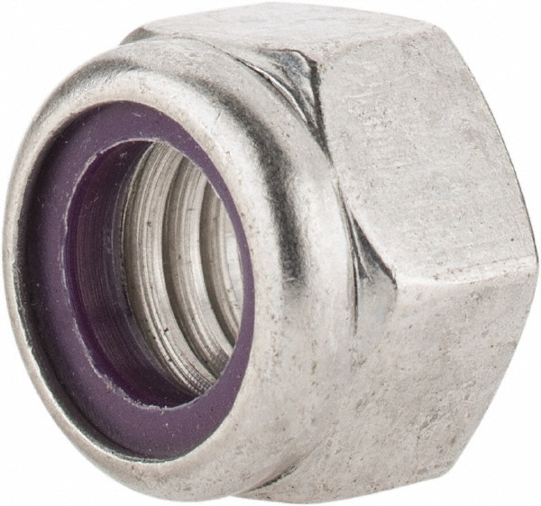 Value Collection 1-N-43C Hex Lock Nut: Insert, Nylon Insert, 7/16-14, Grade 18-8 Stainless Steel Image