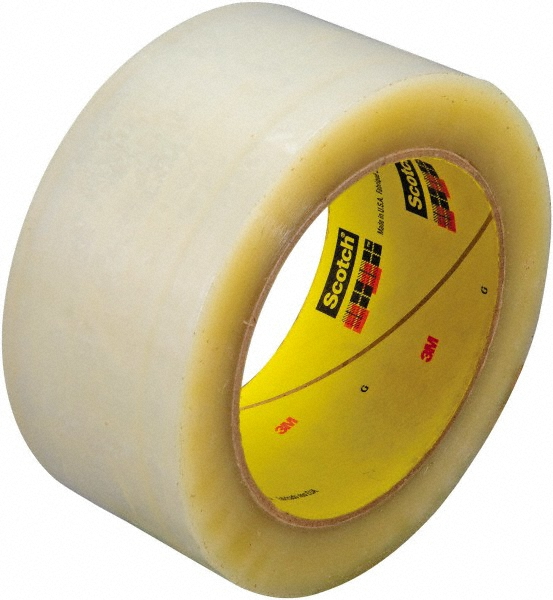 Packing Tape: Clear, Rubber Adhesive - Polyester Film, 3.4 mil Thick, 67 lb/in Tensile Strength, Series 355