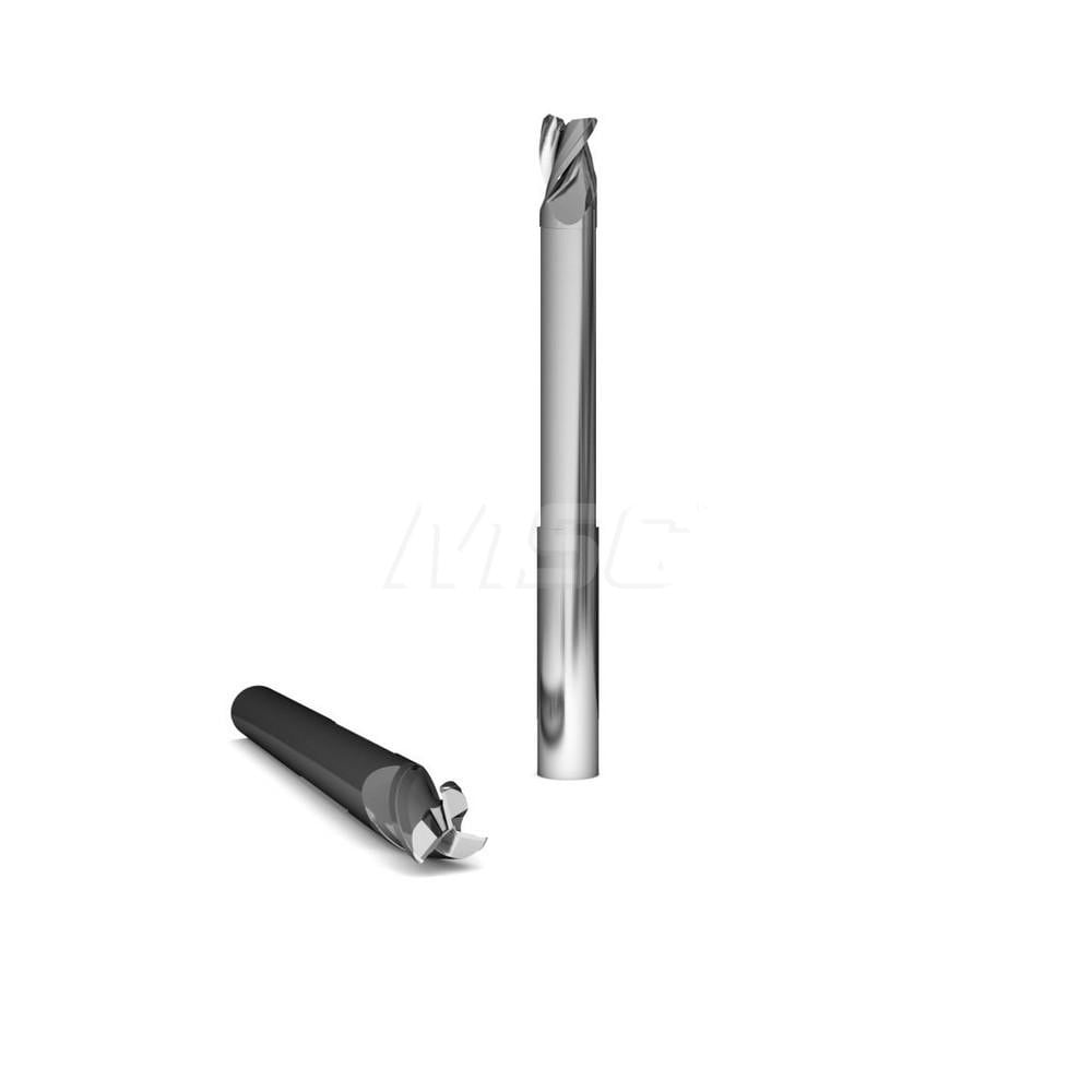 Square End Mill: 1/4" Dia, 3/8" LOC, 3 Flutes, Solid Carbide