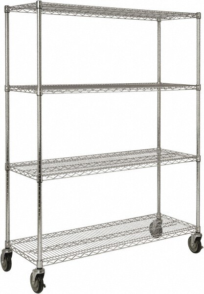 Starter Unit Wire Shelving: 800 lb Shelf Capacity, 4 Shelves