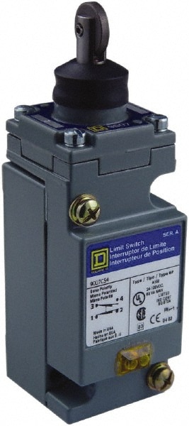 Square D 9007C62D General Purpose Limit Switch: DPDT, 2NC/2NO, Roller Plunger, Side Image