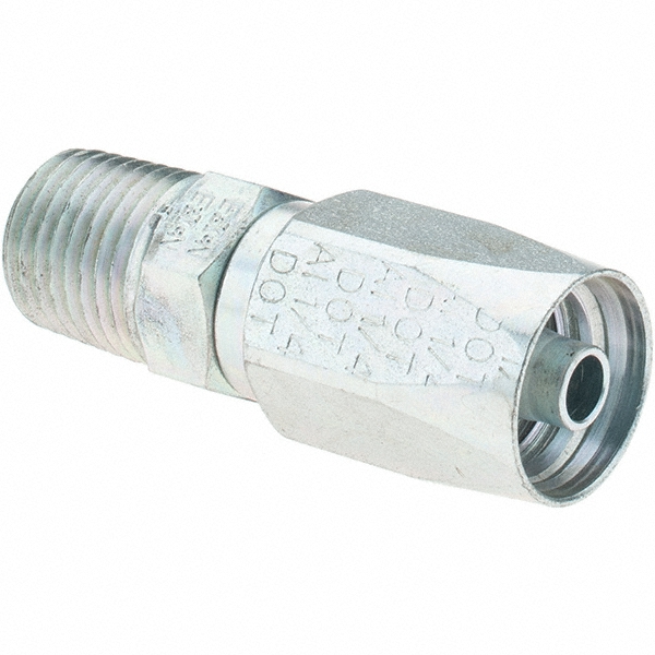 Hydraulic Hose MPT Fitting: 0.25" ID, 0.25" OD, 4 mm, 1/4-18