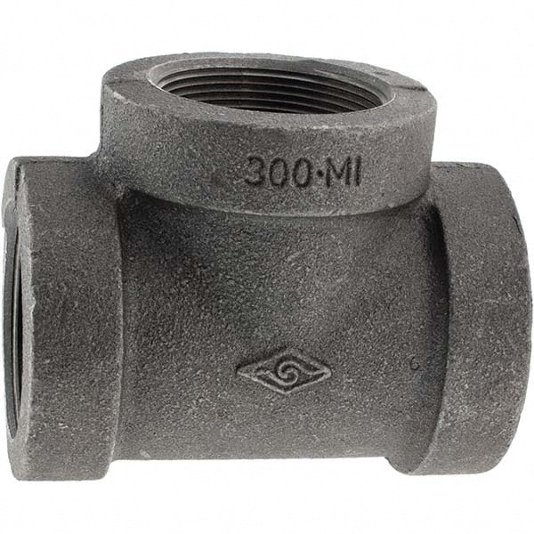 Black Tee: 2", Malleable Iron