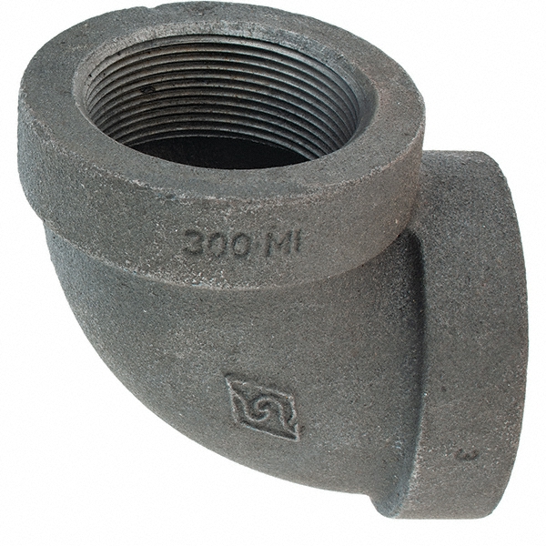Black 90 ° Elbow: 2", Malleable Iron