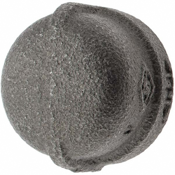 Black End Cap: 3/4", Malleable Iron