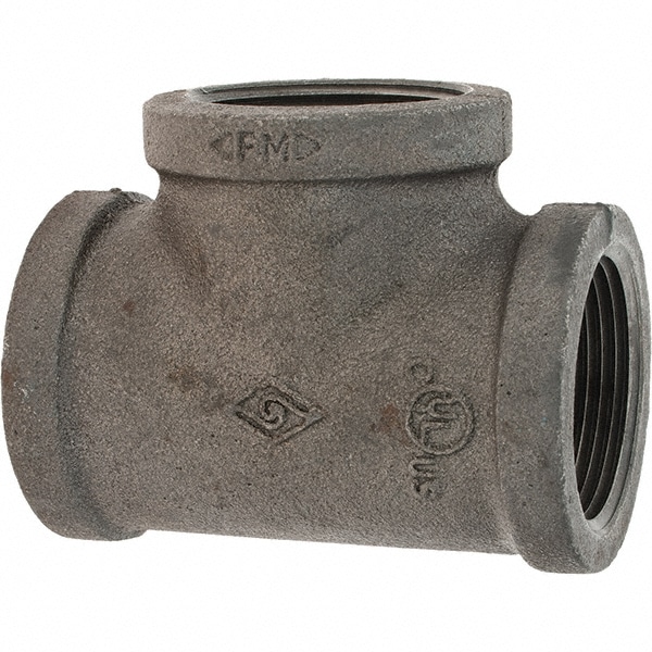 Black Tee: 1-1/4", Malleable Iron