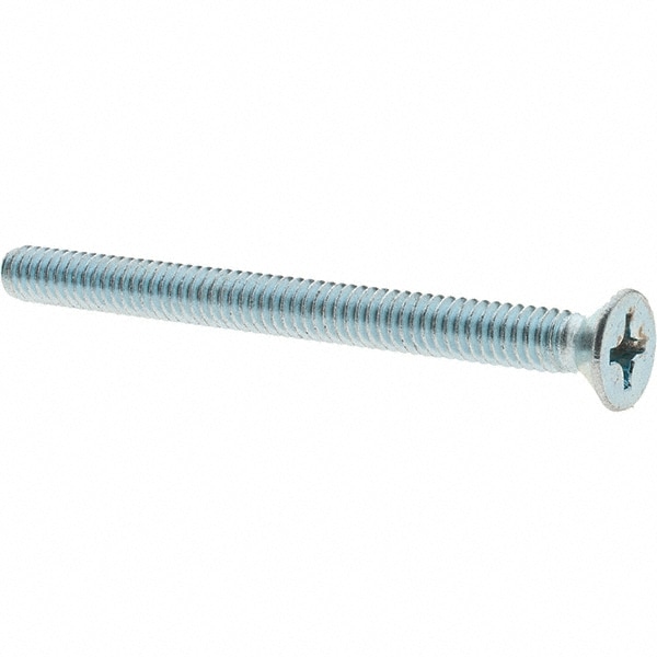 Machine Screw: 1/4-20 x 3" OAL, Flat Head, Phillips