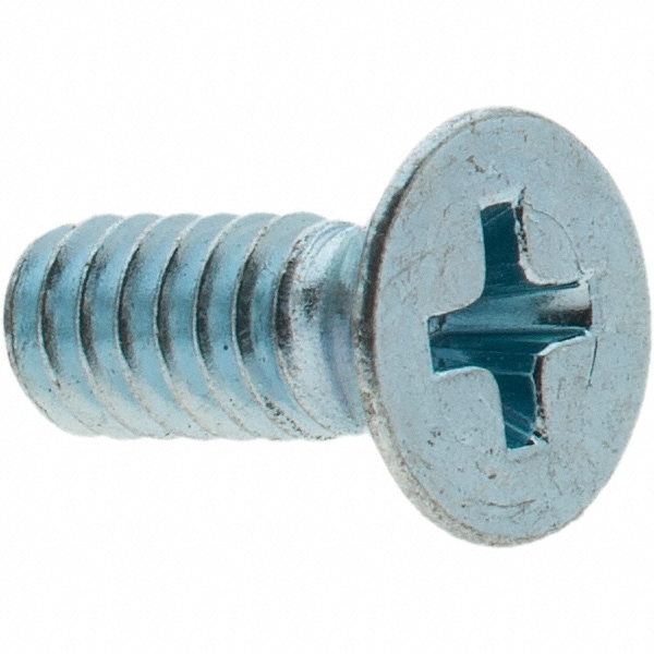 Machine Screw: #10-24 x 1/2" OAL, Flat Head, Phillips