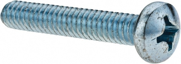 Machine Screw: 1/4-20 x 1-1/2" Length Under Head, Pan Head, Phillips