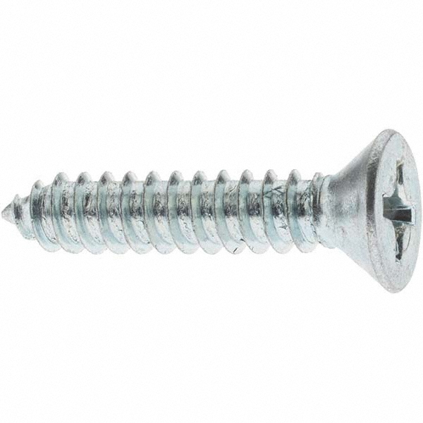 Sheet Metal Screw: 1/4, Flat Head, Phillips