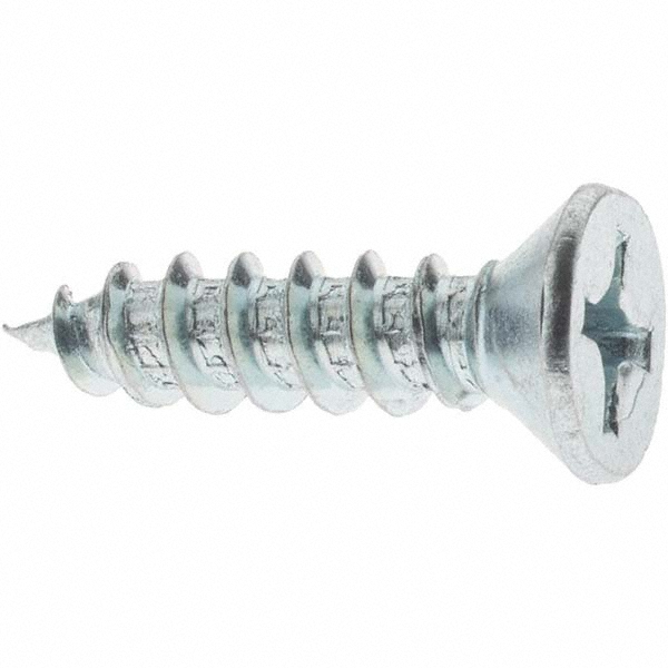 Sheet Metal Screw: 1/4, Flat Head, Phillips