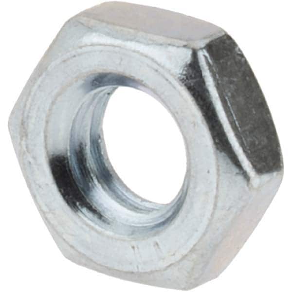 Hex Nut: 1/4-20, Grade 2 Steel, Zinc Clear Finish