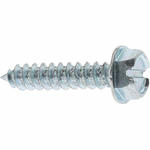 Sheet Metal Screw: 5/16, Hex Washer Head, Slotted