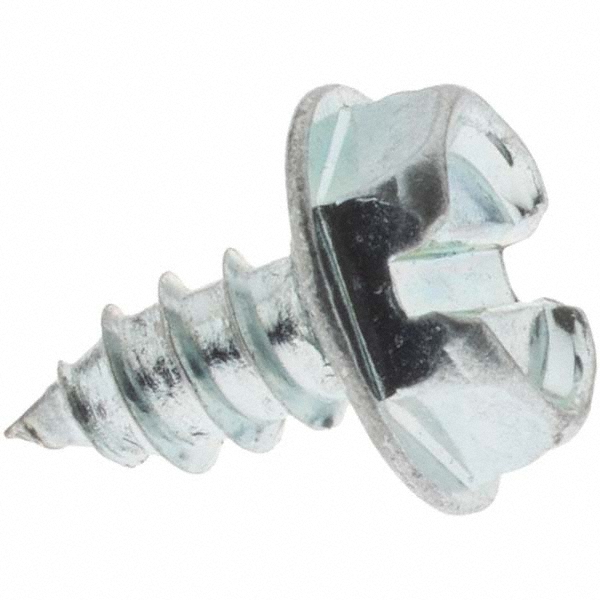 Sheet Metal Screw: #10, Hex Washer Head, Slotted