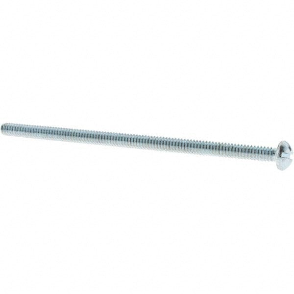 Machine Screw: #10-24 x 4" Length Under Head, Round Head, Slotted