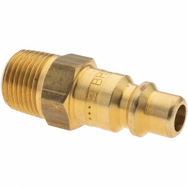 Parker Pneumatic Hose Coupling: 3/8-18" Thread, 3/8" Body Dia, Industrial Interchange - Brass | 5-Pack | 5-Pack | Part #BH2E-787