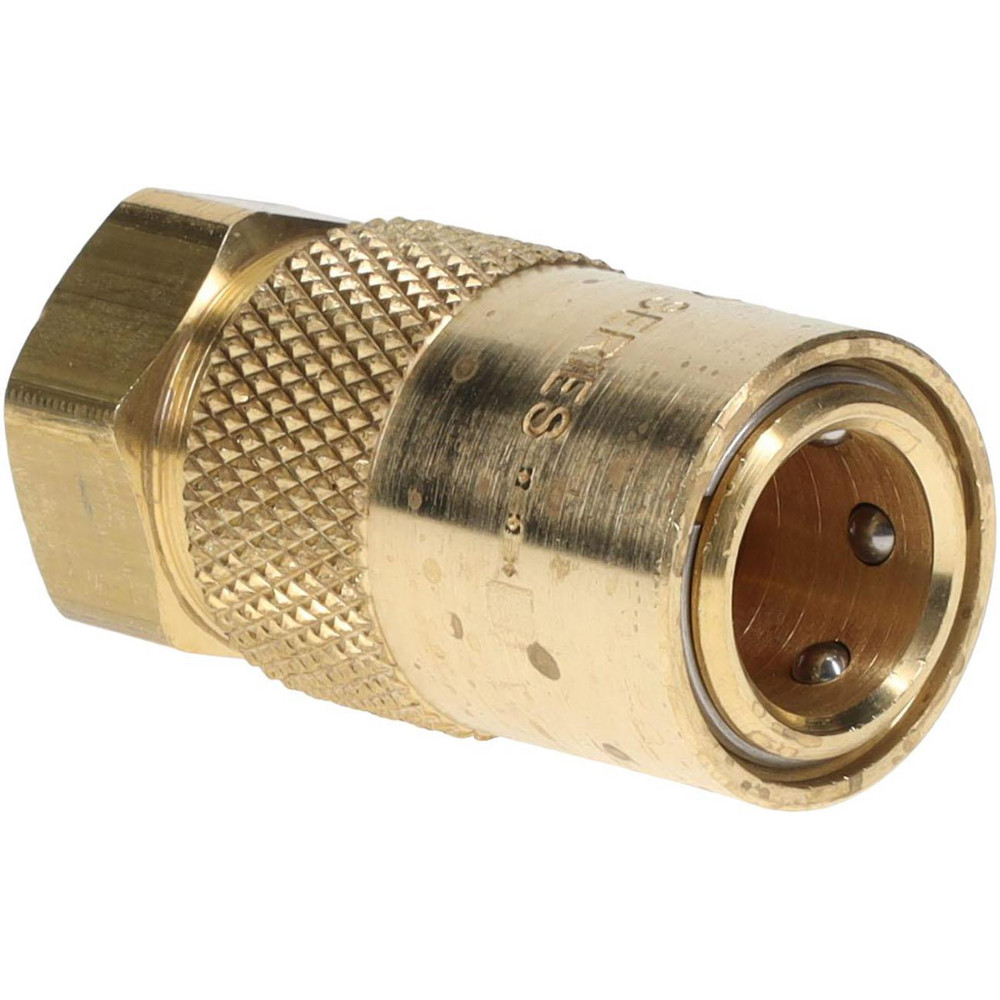 Hydraulic Hose Coupler: 0.375" ID, 0.25" OD, 6 mm, 1/4-18