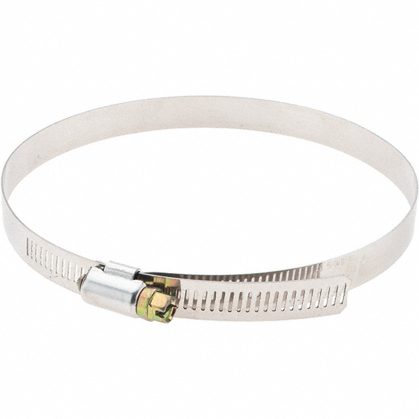 Worm Gear Clamp: SAE 88, 5-1/8 to 6" Dia, Stainless Steel Band