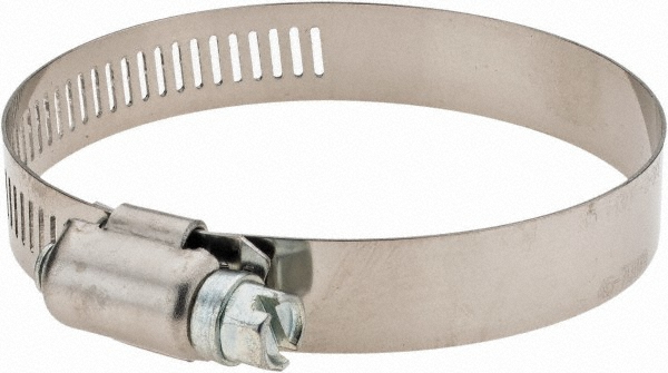 Worm Gear Clamp: SAE 36, 1-13/16 to 2-3/4" Dia, Stainless Steel Band