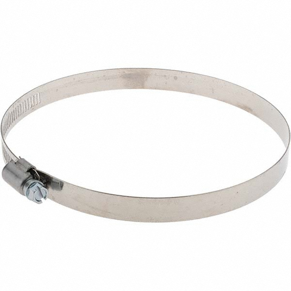 Worm Gear Clamp: SAE 80, 4-5/8 to 5-1/2" Dia, Stainless Steel Band