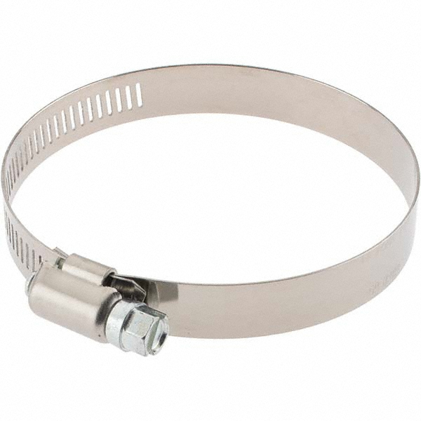 Worm Gear Clamp: SAE 44, 2-5/16 to 3-1/4" Dia, Stainless Steel Band