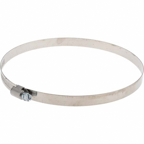 Worm Gear Clamp: SAE 104, 6-1/8 to 7" Dia, Stainless Steel Band