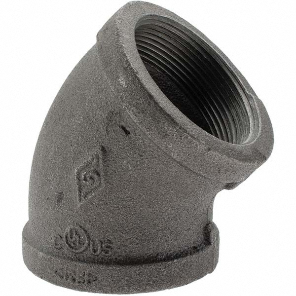Black 45 ° Elbow: 2", Malleable Iron