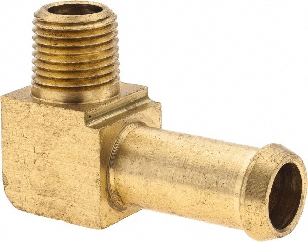 Barbed Hose Fitting: 1/8" x 3/8" ID Hose, Elbow