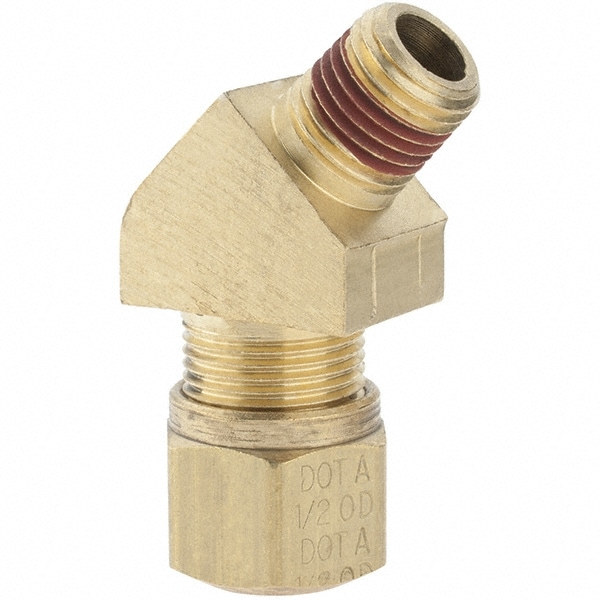 Compression Tube Elbow: 1/4" Thread, Compression x MNPT