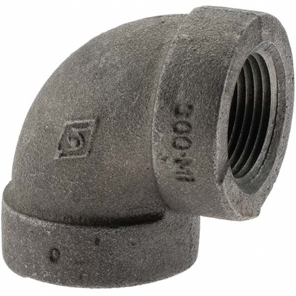 Black 90 ° Elbow: 1", Malleable Iron