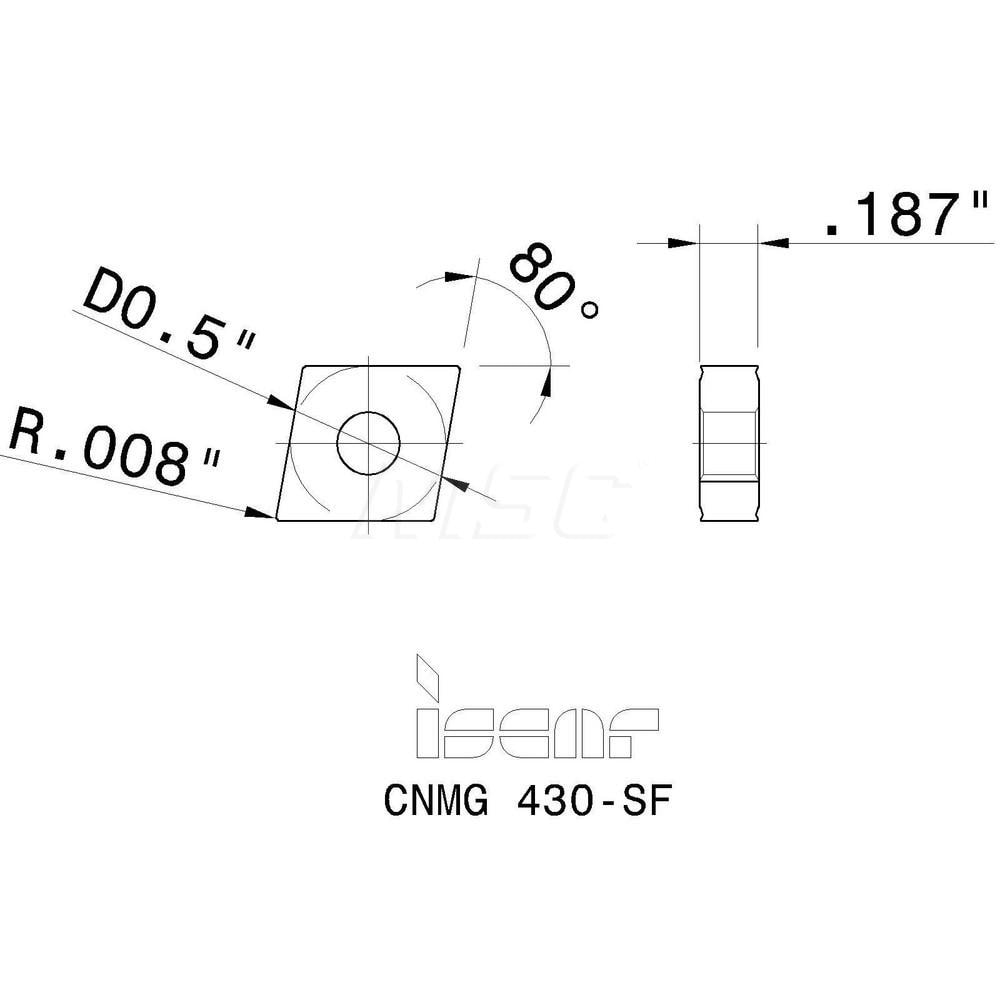 Iscar - Turning Insert: CNMG 430-SF IC-428, Carbide | MSC Industrial ...