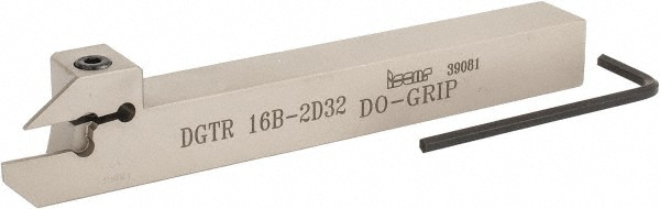 Indexable Grooving-Cutoff Toolholder: DGTR 16B-2D32, 1.9 to 2.5 mm Groove  Width, 16 mm Max Depth of Cut, Right Hand