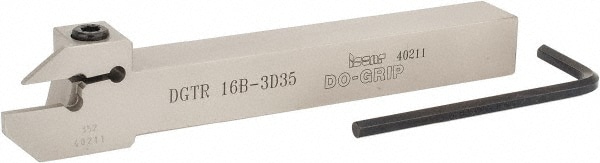 Indexable Grooving-Cutoff Toolholder: DGTR 16B-3D35, 3 to 3.18 mm Groove  Width, 16 mm Max Depth of Cut, Right Hand