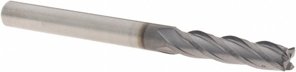 Iscar 5620269 Square End Mill: 1/8 Dia, 1/2 LOC, 1/8 Shank Dia, 1-1/2 OAL, 4 Flutes, Solid Carbide Image