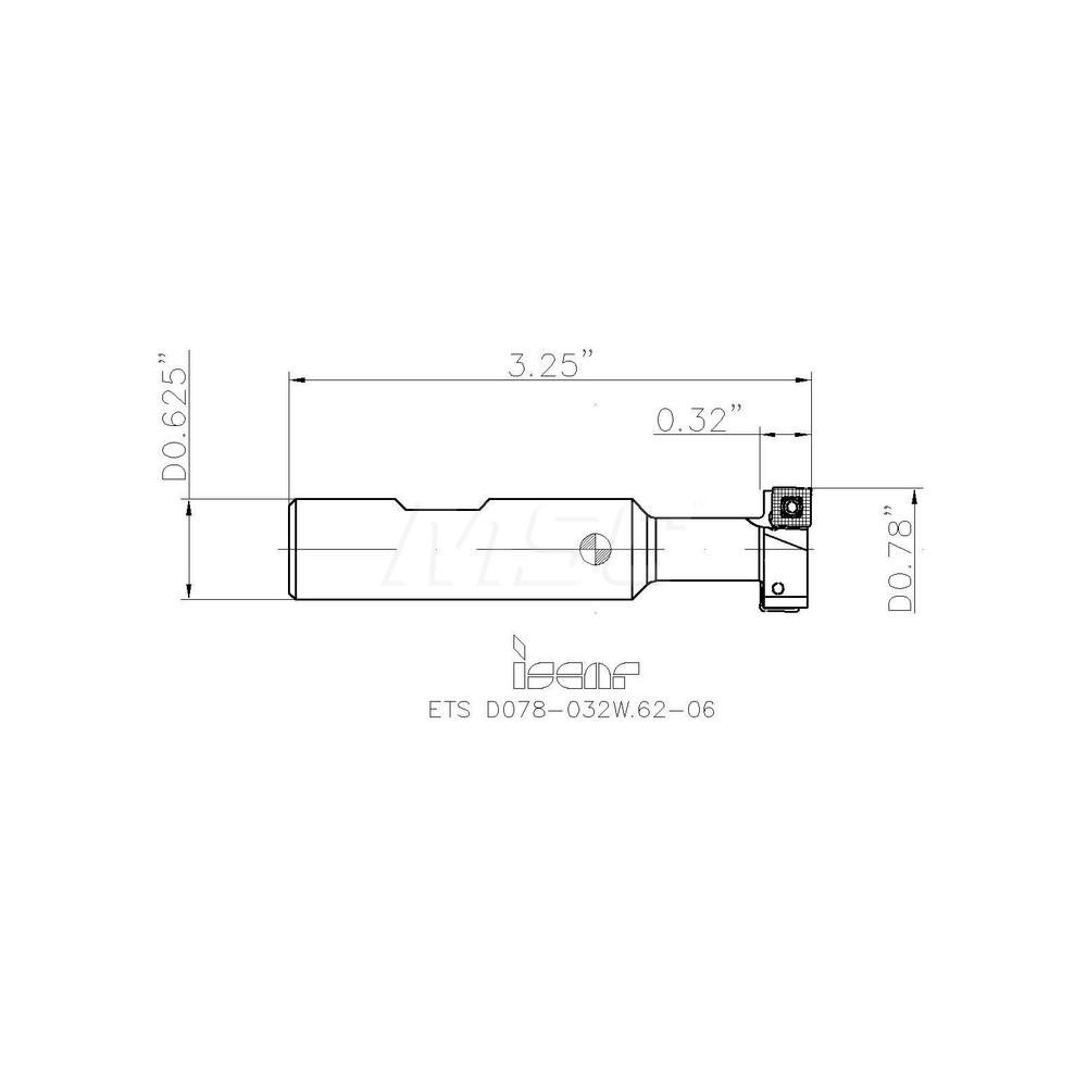 Iscar 3100577 0.78" Cut Diam, 0.32" Cut Width, 5/8" Shank Diam, Indexable T-Slot Cutter Image