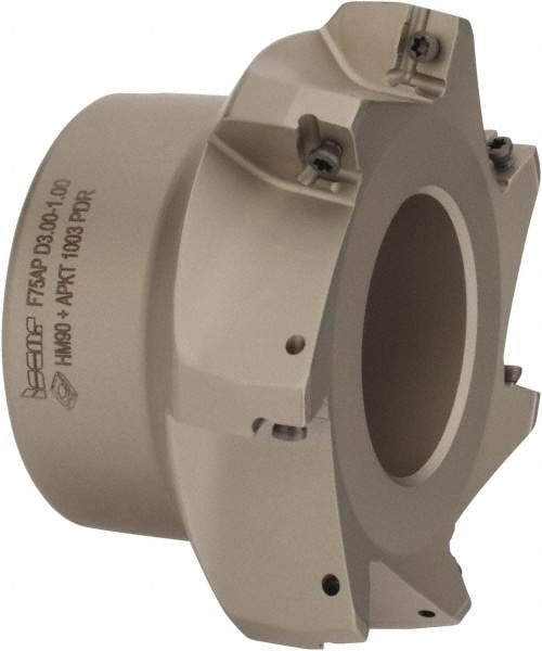 Iscar 3100595 3" Cut Diam, 1" Arbor Hole, 0.16" Max Depth of Cut, 75° Indexable Chamfer & Angle Face Mill Image