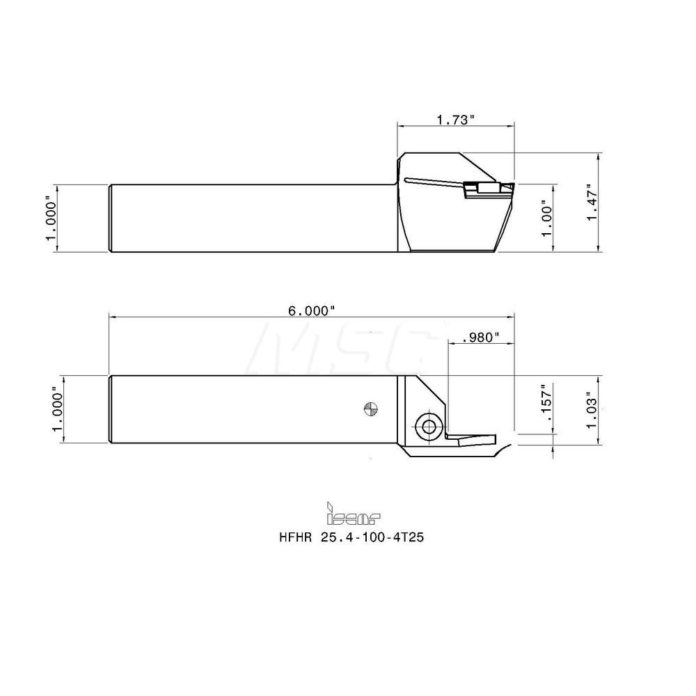 Iscar Indexable Grooving Toolholder HFHR 25.41004T25, External