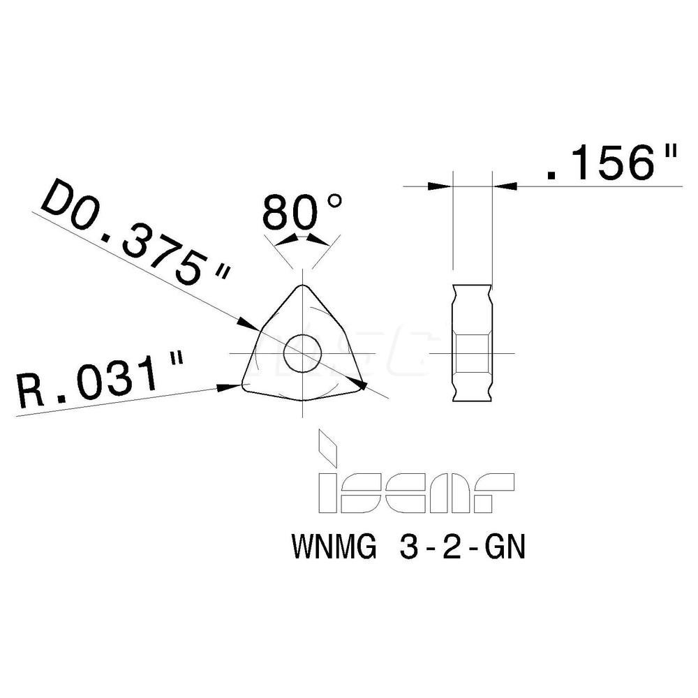 Iscar Turning Insert WNMG 32GN IC8250, Carbide MSC Industrial