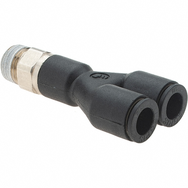 Push-To-Connect Tube Fitting: 1/4" Thread, 3/8" OD