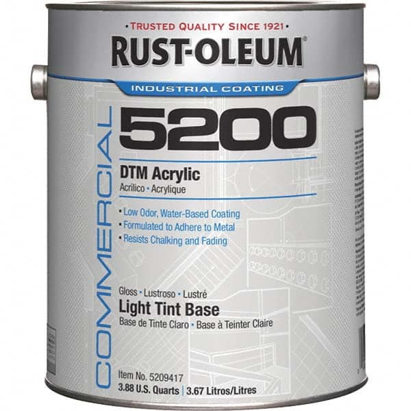 Rust-Oleum 5209417 Acrylic Enamel Paint: 10 gal, Semi-Gloss, Light Tint Base 